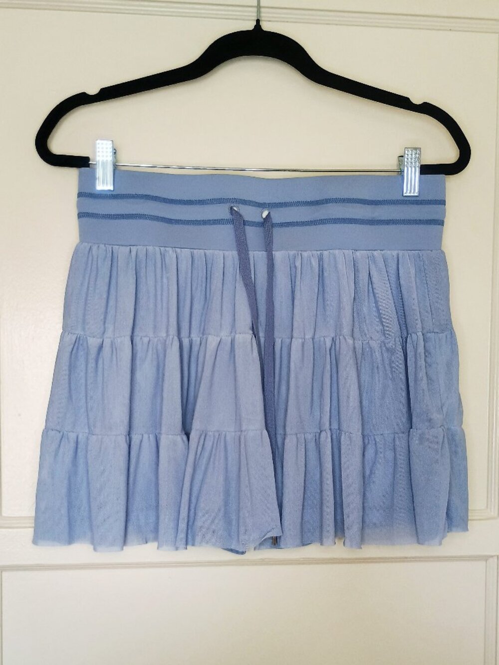 SHEIN Women's Blue Tulle Skort Size L Layered Mini Skirt Built-In Shorts